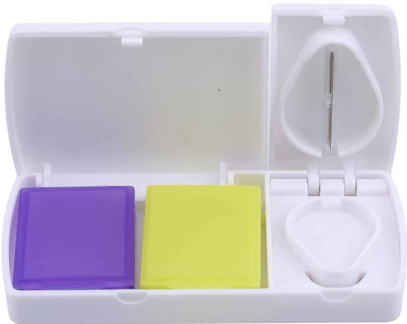 EWANTO Tablettenteiler Praktischer 2 in 1 Tablettenschneider Tablettenspalter Medizin Pillen Organizer Weiß TB-07