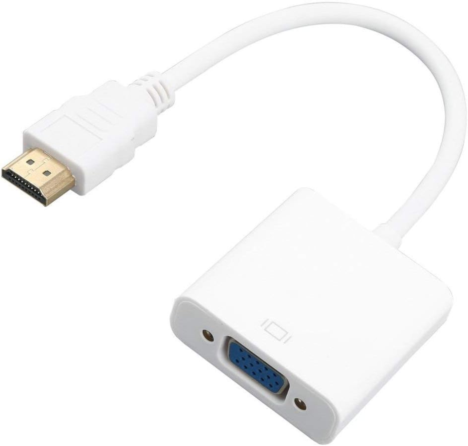 EWANTO 25 cm HDMI-zu-VGA-Videokonverter-Adapter Full HD 1080P VGA-HDMI-Kabel von Stecker zu Buchse für HDTV-PC Laptop DVD  Weiß DPVK-01