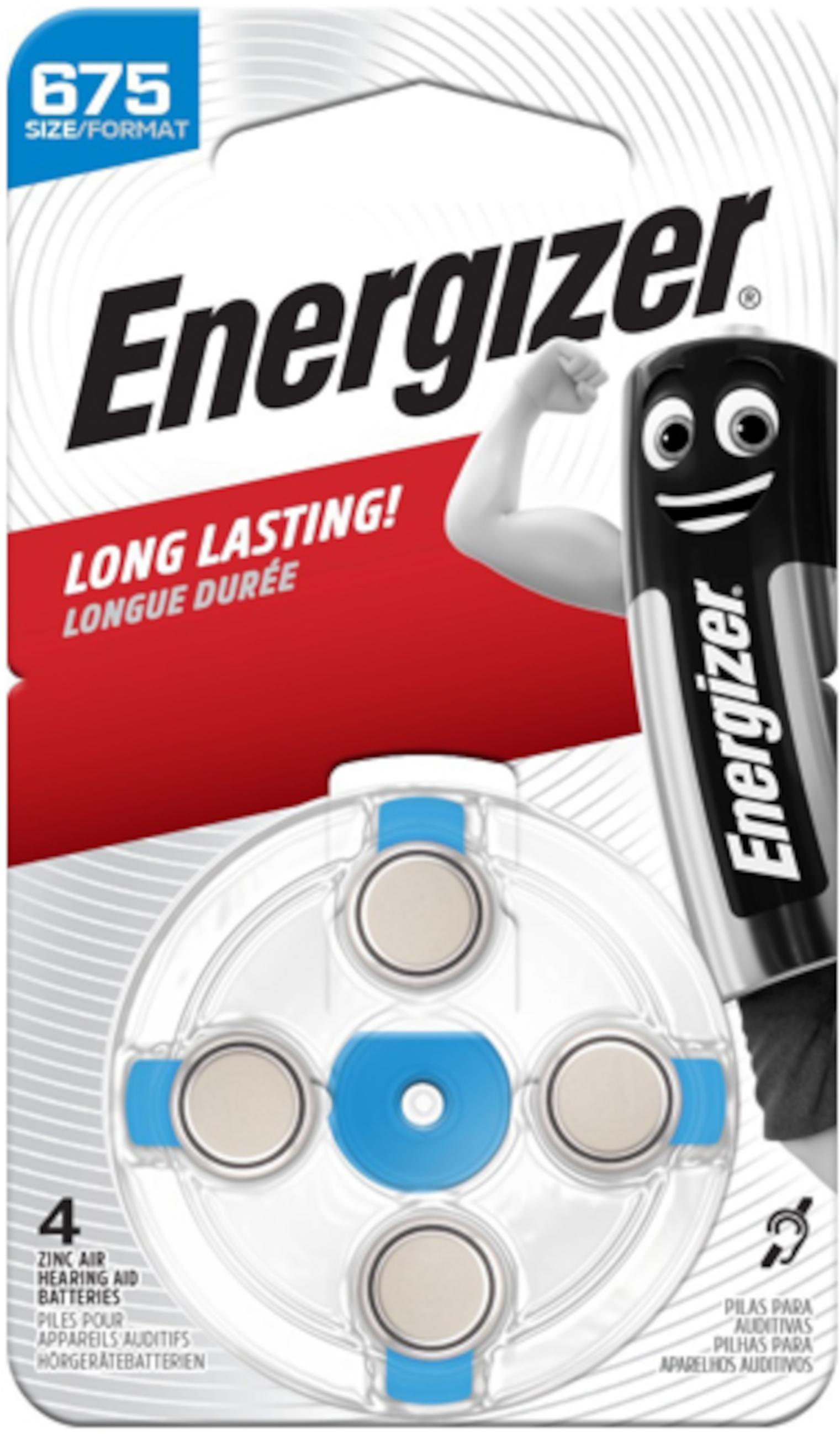 Energizer Hörgerätebatterien Nr. 675 Turn & Lock in 4er Blister PR44 1,45V E001082207 E001082207