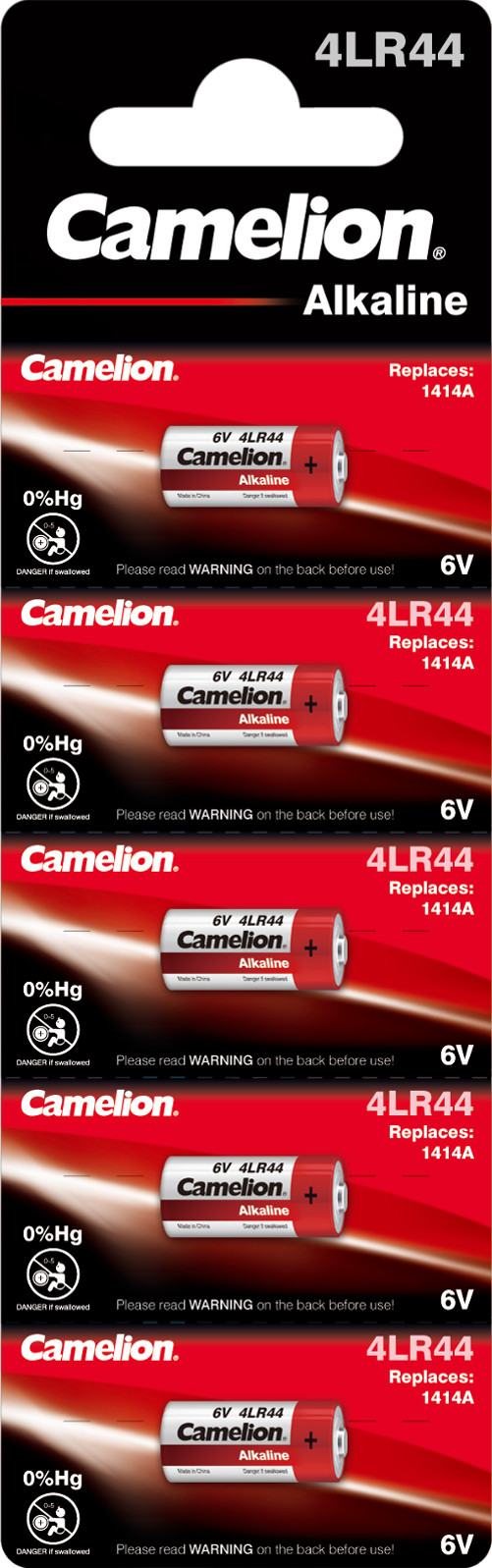 Camelion Alkaline Batterien 4LR44 1414A 6 V 5er Blister 12050544