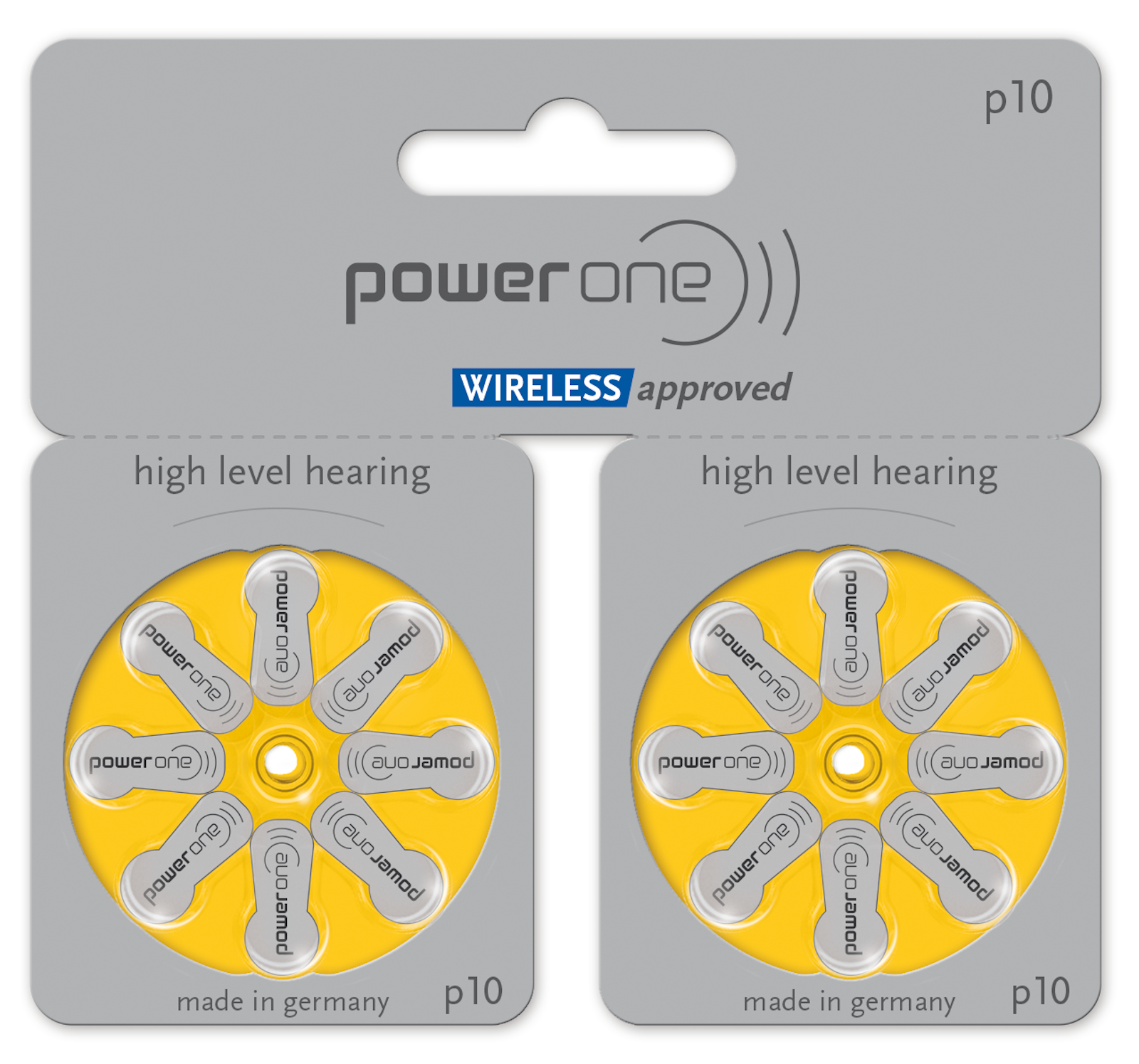 Varta Power One Gr. 10 Hörgerätebatterien 1,45 V 16er Blister Gelb PR70 24610 p10 p10