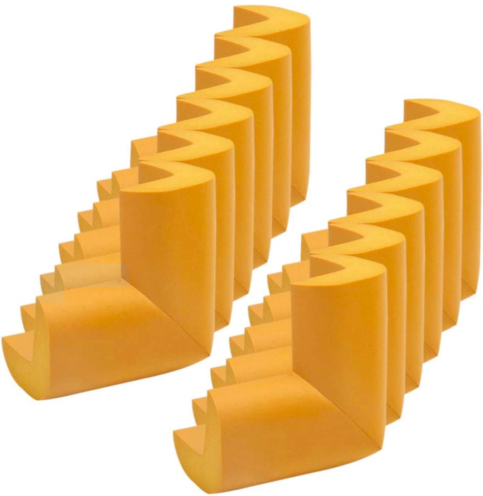 EWANTO 20er Tisch Sicherheits Eckenschutz aus Schaumstoff Orange mit Kleber Kantenschutz mit Kleber Stoßschutz Kindersicherung KSBO-01