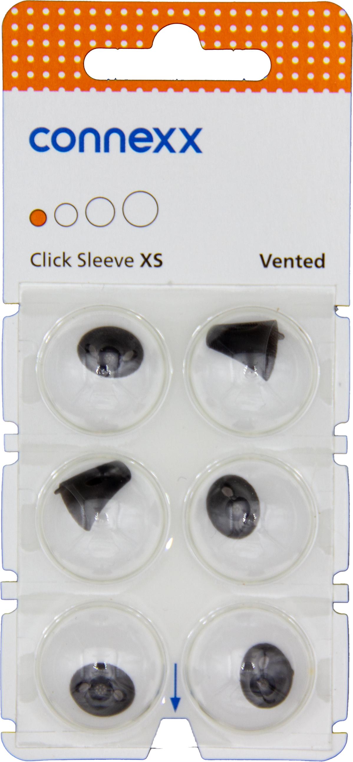 connexx Click Sleeve Vented XS Domes 6er Blister Orange Hörgeräteschirmchen Silikon 10951152