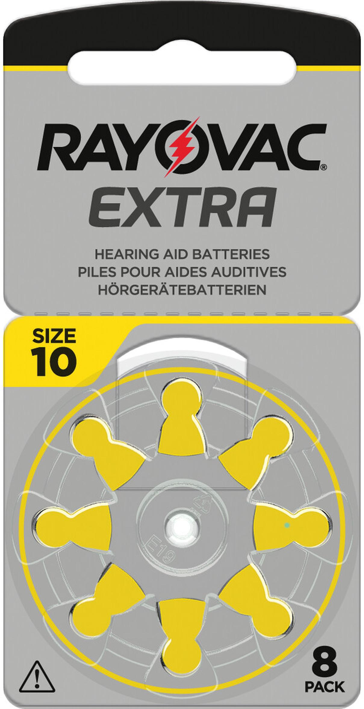 Rayovac Extra Advanced Gr. 10 Hörgerätebatterien 8er Blister PR70 Gelb 24610 10AUX-8XEMF