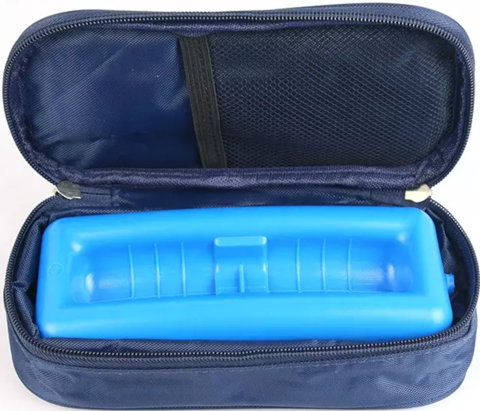EWANTO Insulin Kühltasche 2 Ampullen Innenlänge 14cm mit Kühlakku Dunkelblau Reisetasche für Medikamente Insulin Pen Spritze Glukose-Meter Diabetiker Kühltasche Dunkelblau gekühlt IT-02