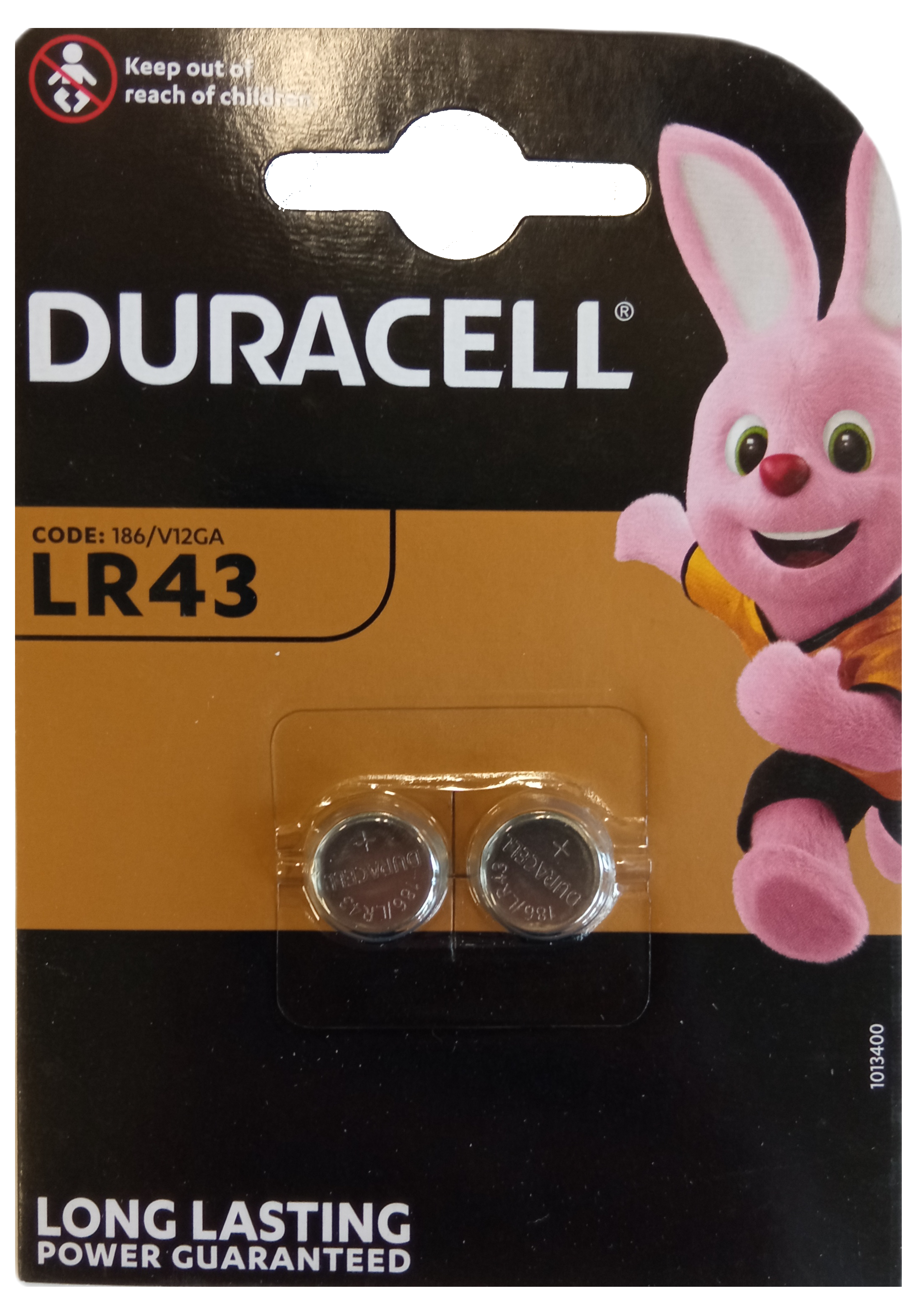 Duracell LR43 AG12 Alkaline Batterie 1,5V 2er Blister 186/V12GA