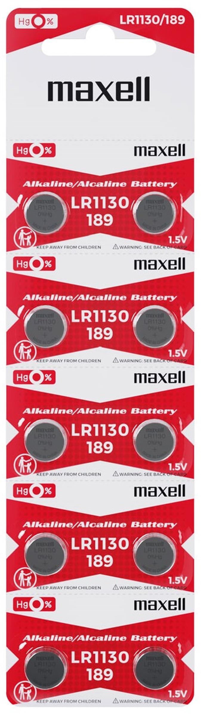 Maxell LR1130 Batterie 10er Blister 1,5 V Knopfzelle LR54 V10GA G10 189 11717100