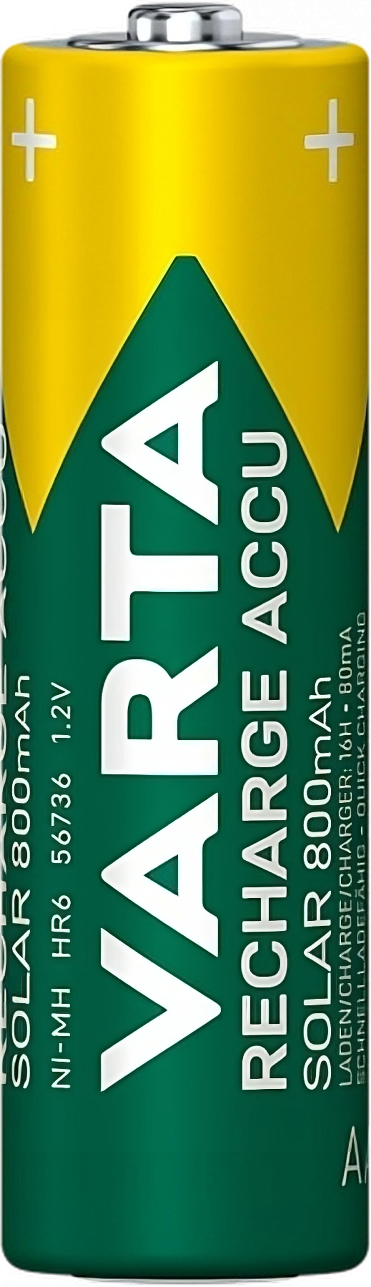 Varta Recharge Accu Solar AA 800 mAH wiederaufladbarer Akku HR6 Mignon NiMh Bulk gem. § 12 Abs. 3 UStG 56736