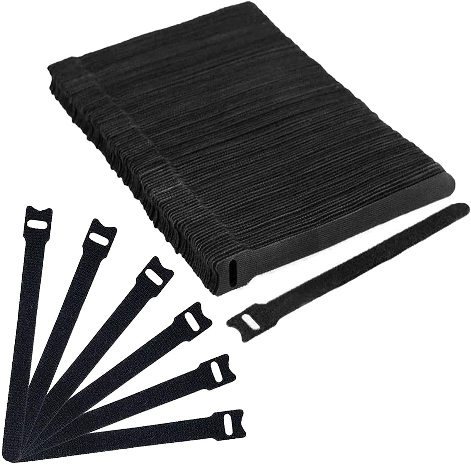 EWANTO Klettband Kabelbinder wiederverwendbar 100 Stück Größe 150 mm x 21 mm KB-1