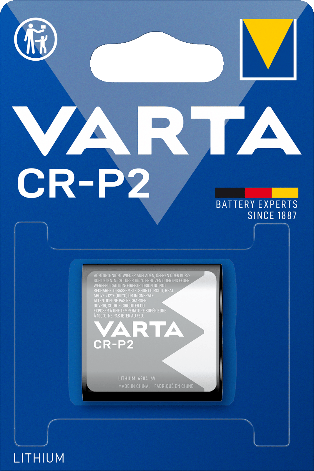 Varta 1er Blister CR-P2 Photo Lithium Batterie 6V Fotobatterie CRP2P 6204