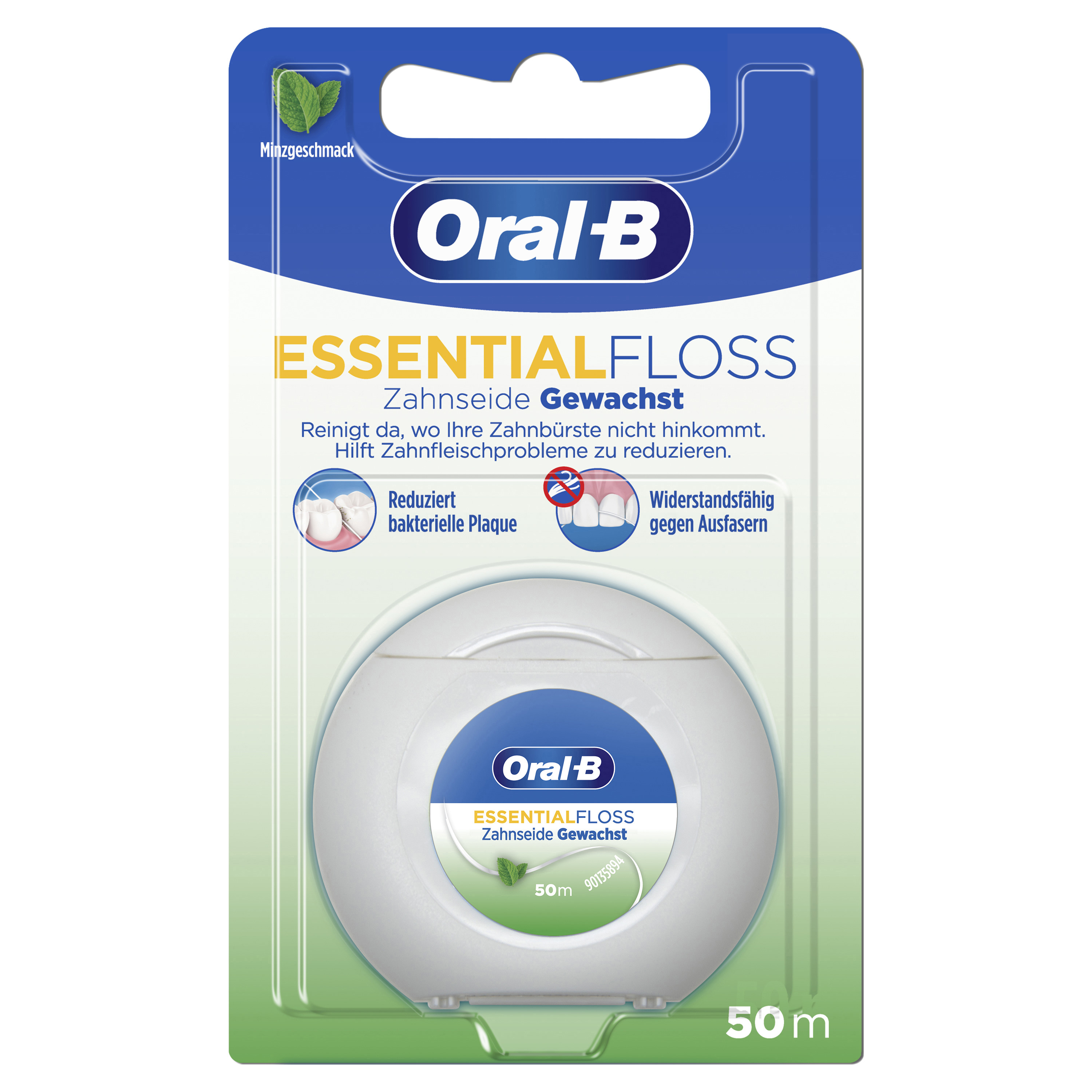 Oral-B Essentialfloss Zahnseide gewachst Minze 50m Floss 