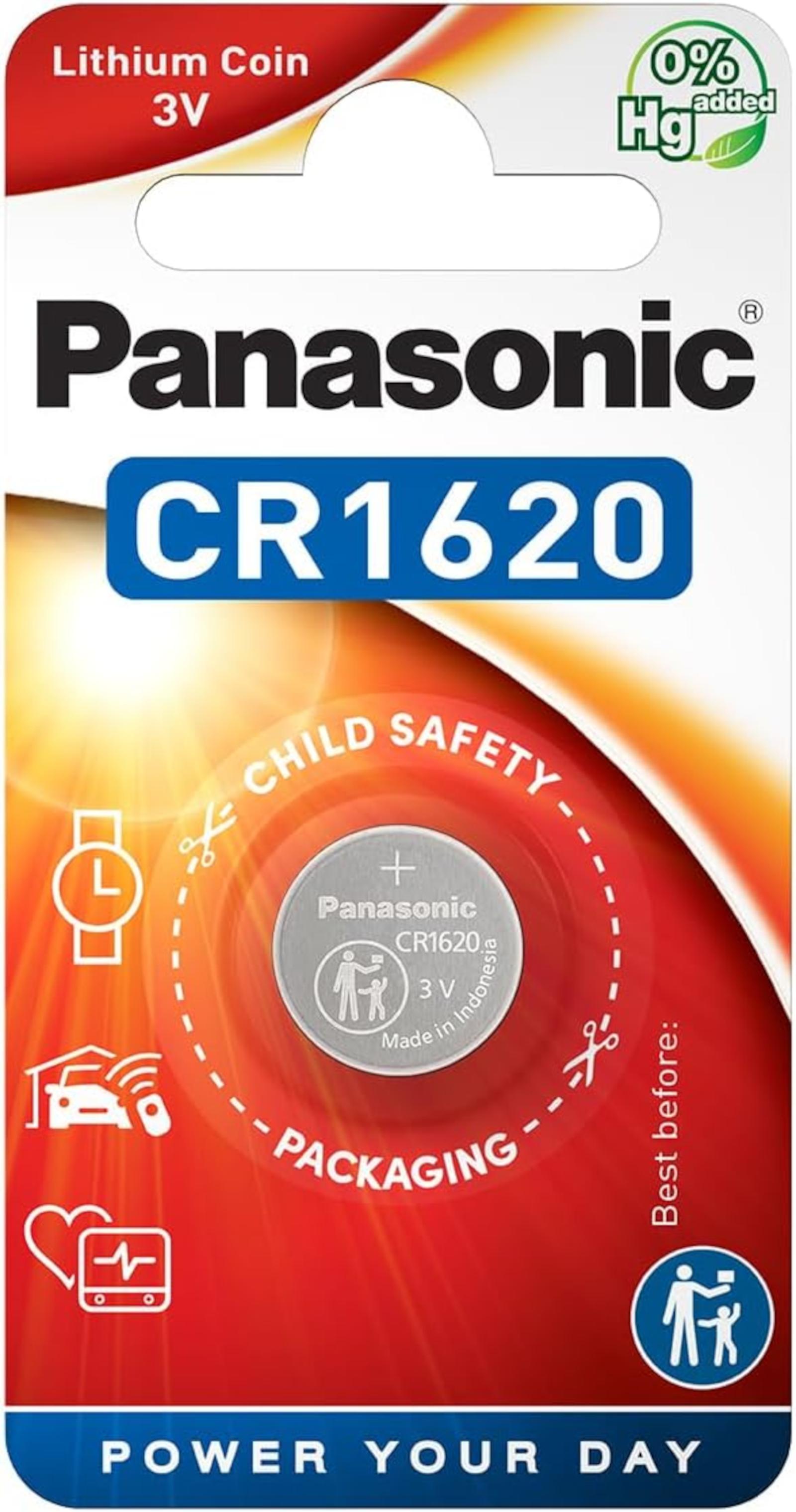 Panasonic 1er Blister CR1620 Lithium Knopfzelle3V CR-1620EL/1B CR-1620EL/1B