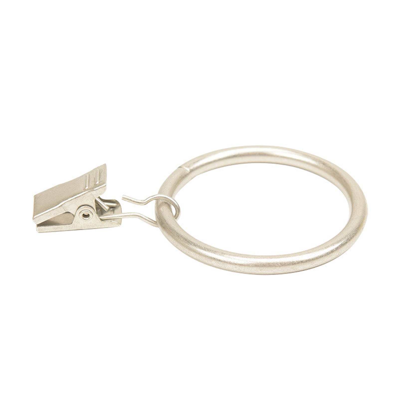 EWANTO Vorhangringe 10 Stück Silber matt 38 mm Durchmesser Gardinenringe Gardinenhaken Set Ring mit 18 mm Clip HH-8