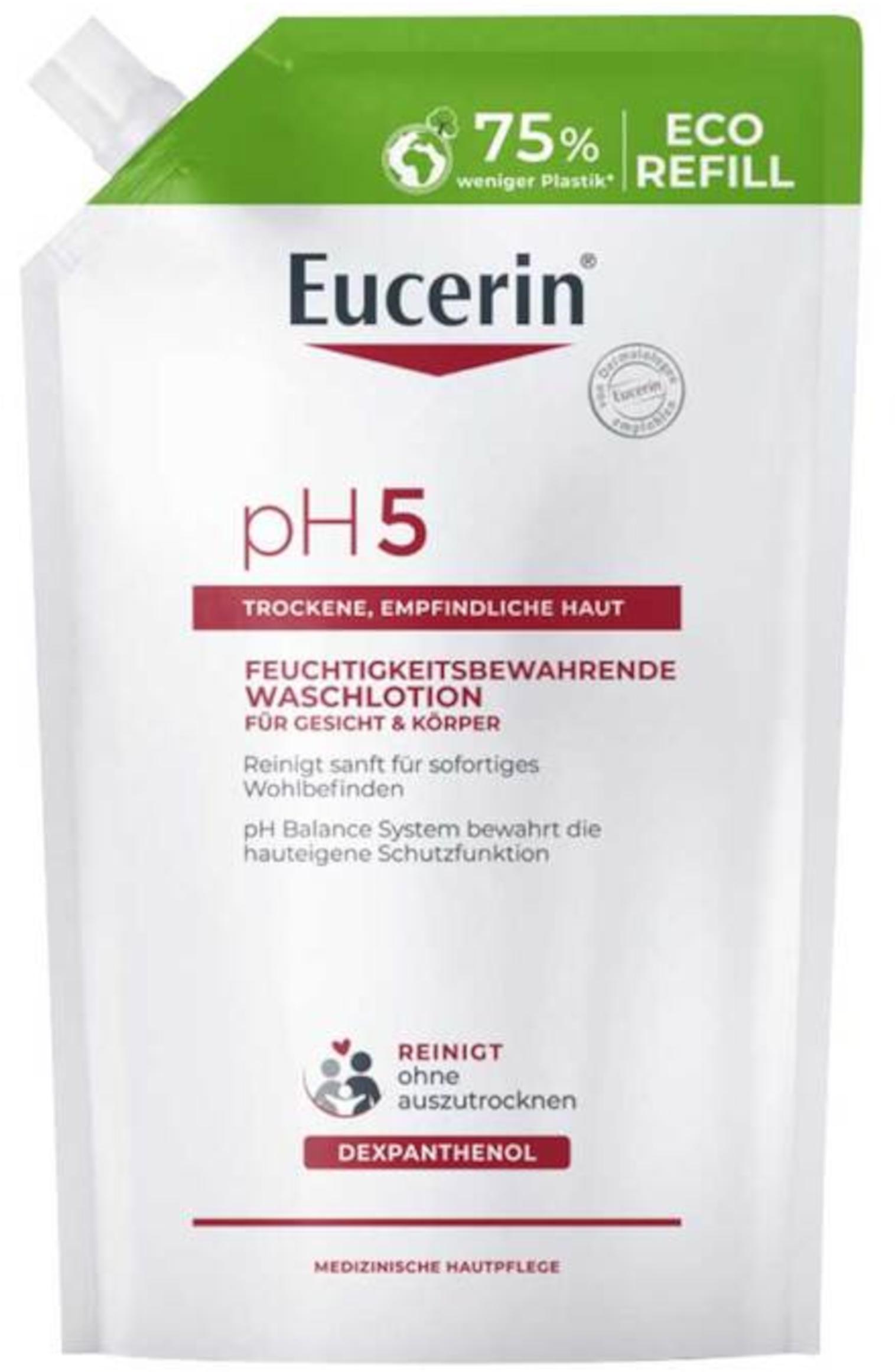 Beiersdorf Eucerin  pH5 750ml Feuchtigkeitsbewahrende Waschlotion trockene empfindliche Haut für Gesicht und Körper pH Balance System 63084