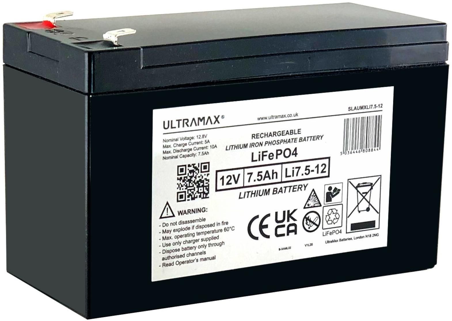 UltraMax SLAUMXLI7.5-12 Lithium-Eisenphosphat-Batterie LiFePO₄ 24V SLAUMXLI7.5-12