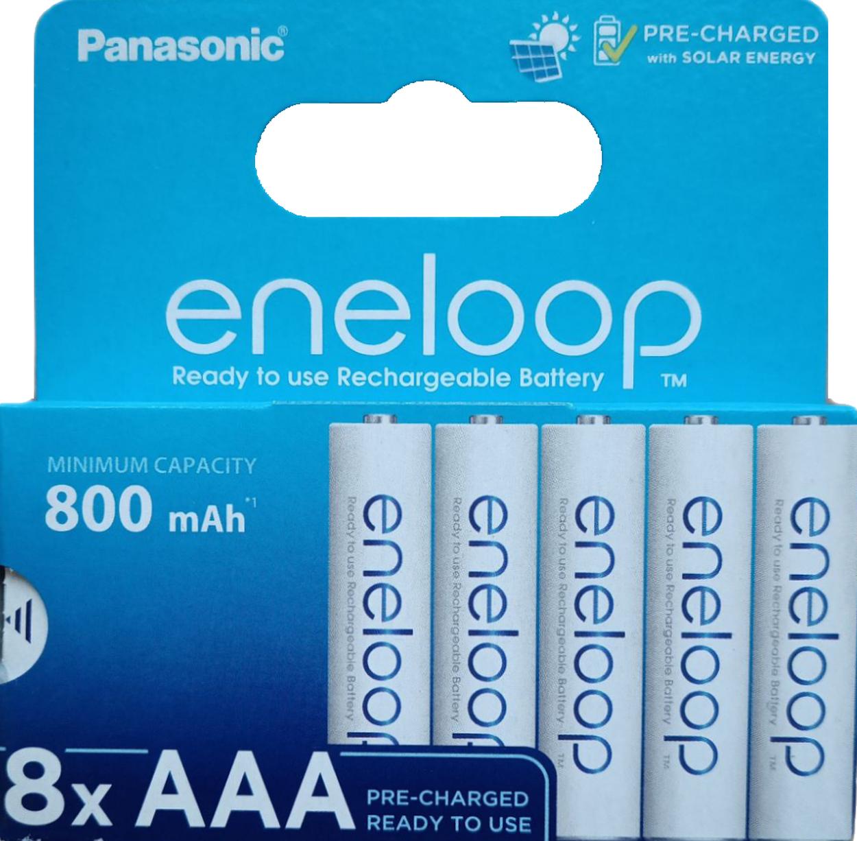 Panasonic eneloop 8er Blister AAA Ni-MH Akkus 800 mAh wiederaufladbar BK-4MCDE/8BE