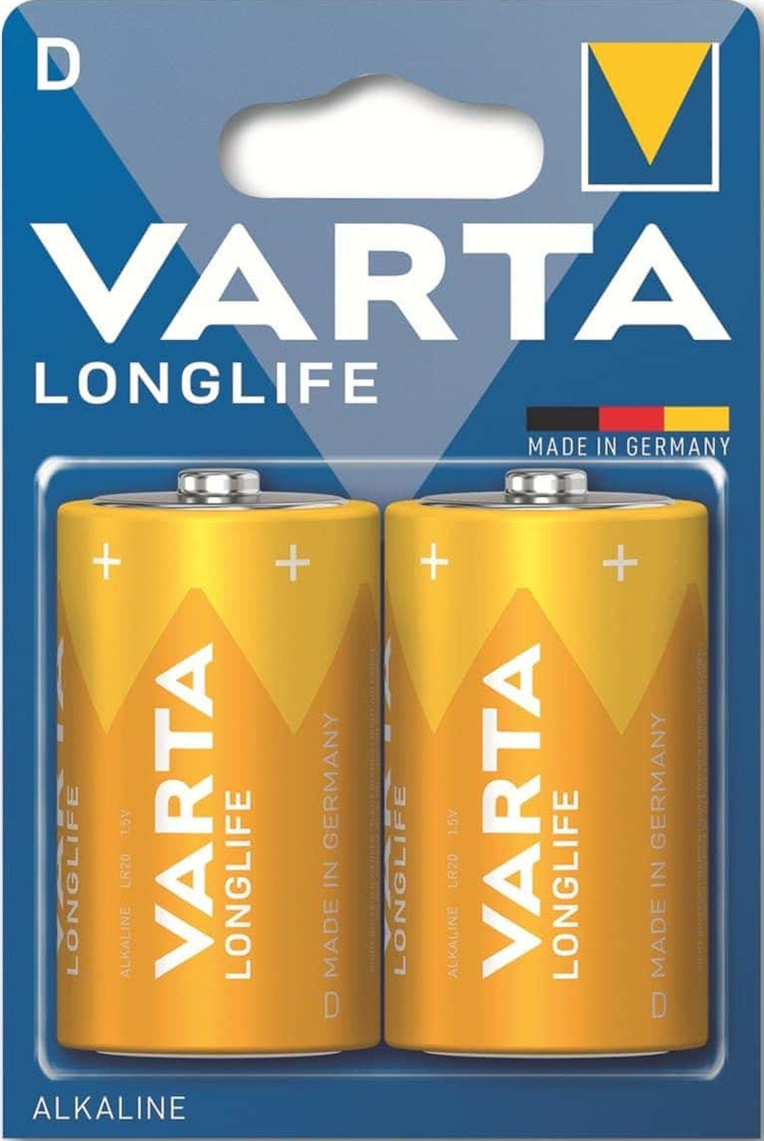 Varta 6x Longlife D 1,5 V Mono Alkaline Batterie LR20 2er Blister 4120