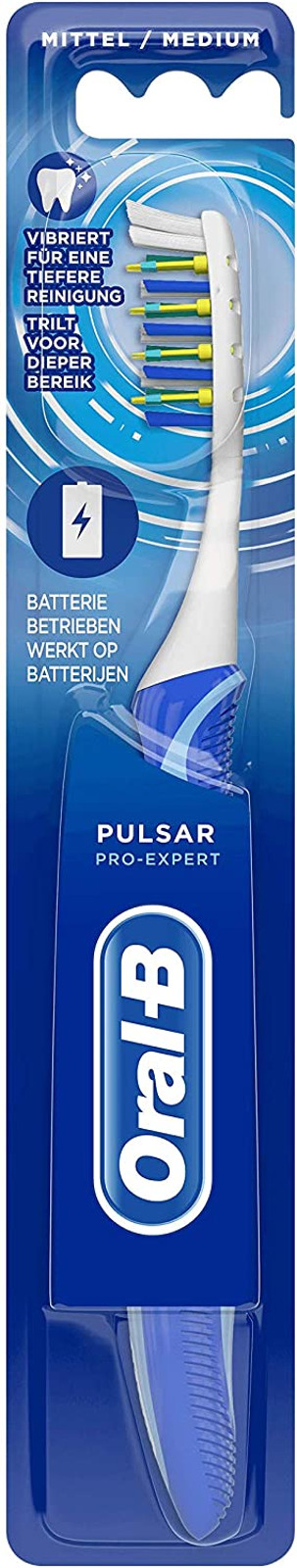 Oral-B Pulsar Pro-Expert Zahnbürste batteriebetriebene Handzahnbürste mit Vibration für eine tiefere Reinigung 
