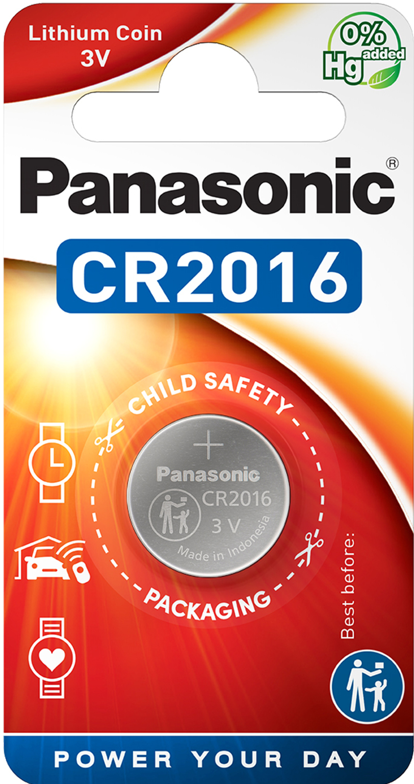 Panasonic Knopfzelle Lithium CR2016 1er Blister 3V CR-2016EL/1B