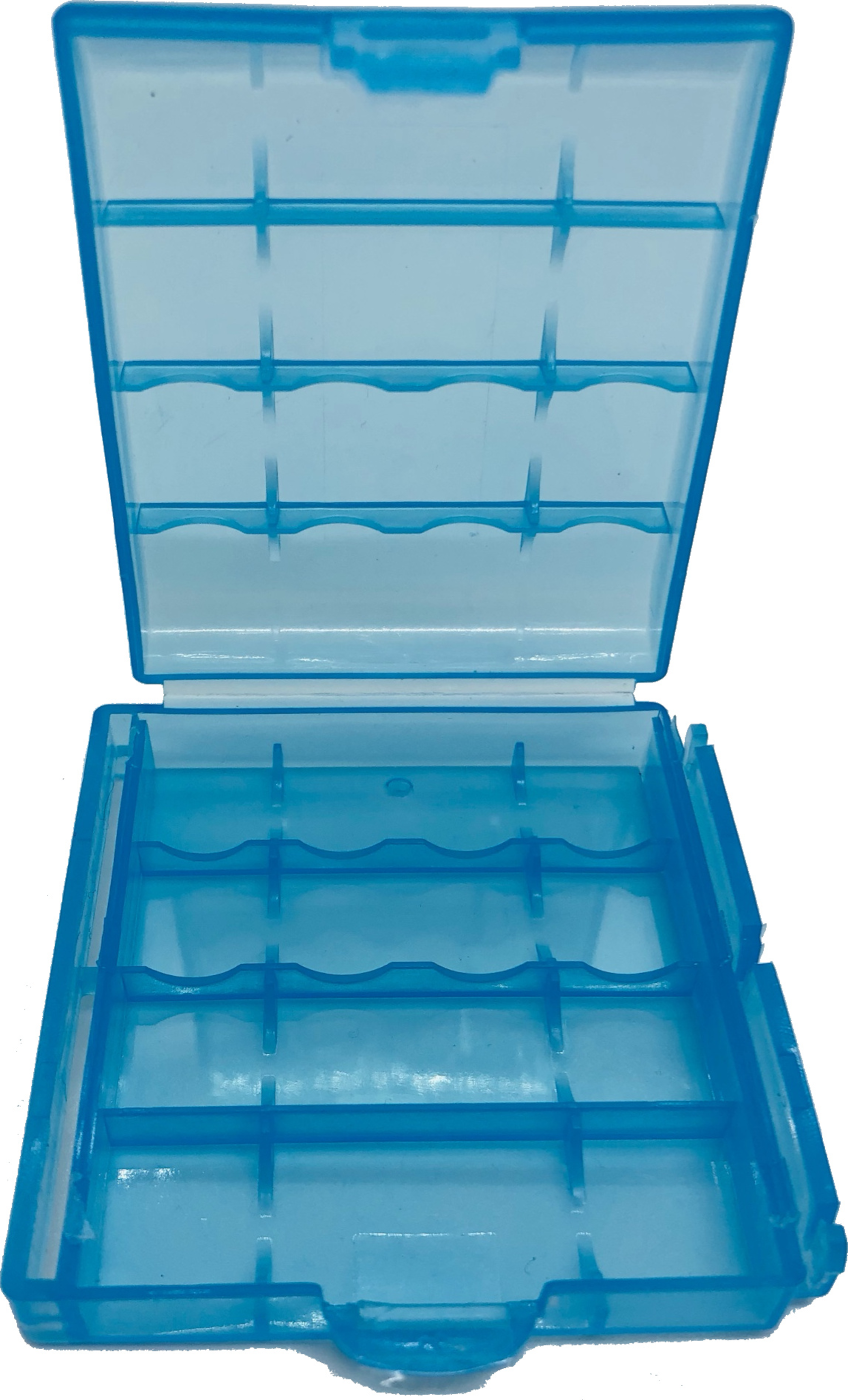 EWANTO Batteriebox blau für 4 Stk. Mignon AA oder Micro AAA Batterien und Akkus Akkubox zur Aufbewahrung  - ohne Akkus EBB-B14013