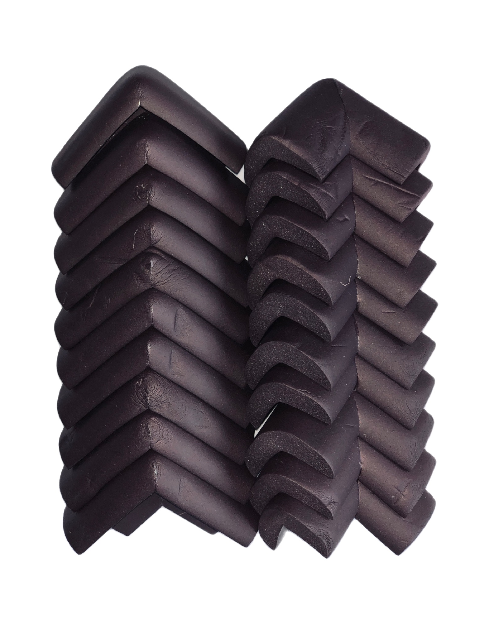 EWANTO 20er Tisch Sicherheits Eckenschutz aus Schaumstoff Braun mit Kleber Kantenschutz mit Kleber Stoßschutz Kindersicherung KSBB-01