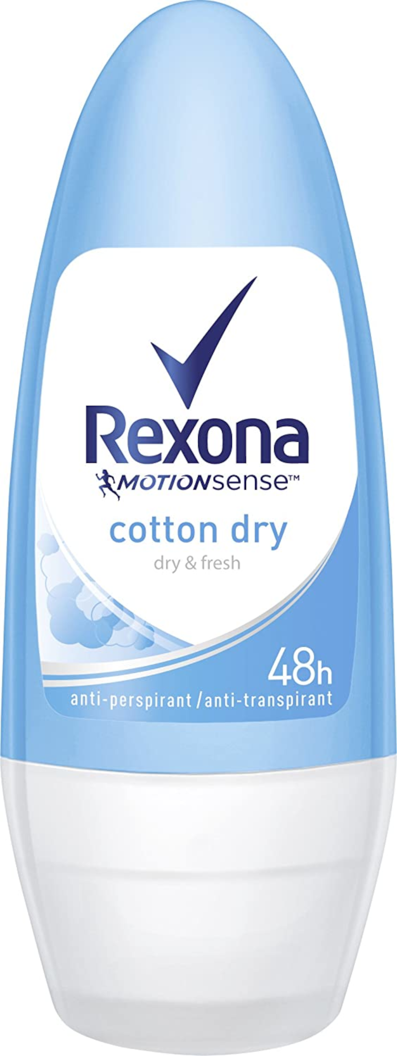 Rexona MotionSense Deo Roll-On Cotton Dry Anti-Transpirant mit 48 Stunden Schutz gegen Körpergeruch und Achselnässe 50 ml 