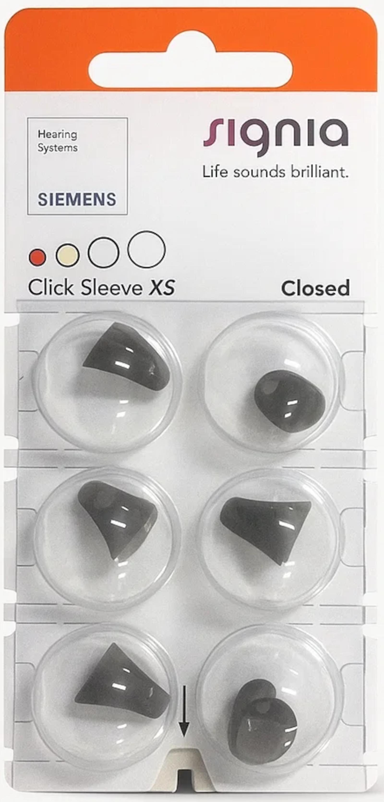 Signia Click Sleeve XS Closed Domes 6er Blister Orange Hörgeräteschirmchen Silikon connexx 10951153 Signia Click Sleeve XS Closed Domes 6er Blister Orange Hörgeräteschirmchen Silikon connexx 10951153