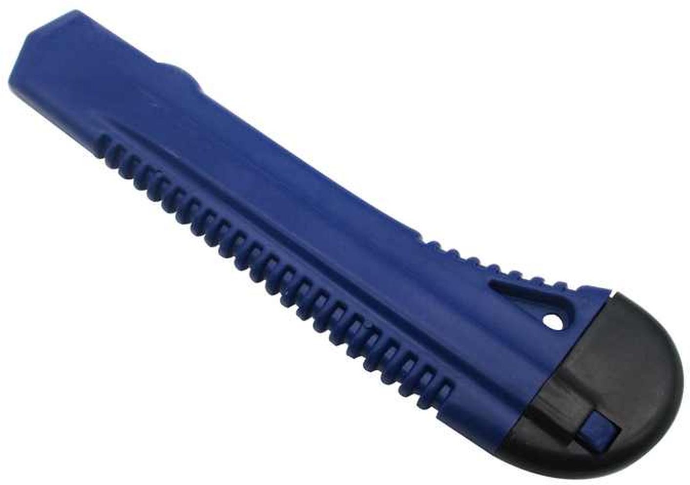 EWANTO Cuttermesser 17,5 mm Teppichmesser Cutter Metallführung Mehrzweckmesser aus Metall Blau CUB-001