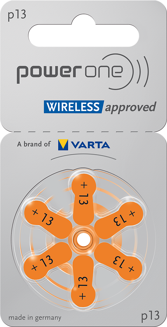 Varta Power One Gr. 13 Hörgerätebatterien 1,45V Orange 6er Blister PR48 24606 p13
