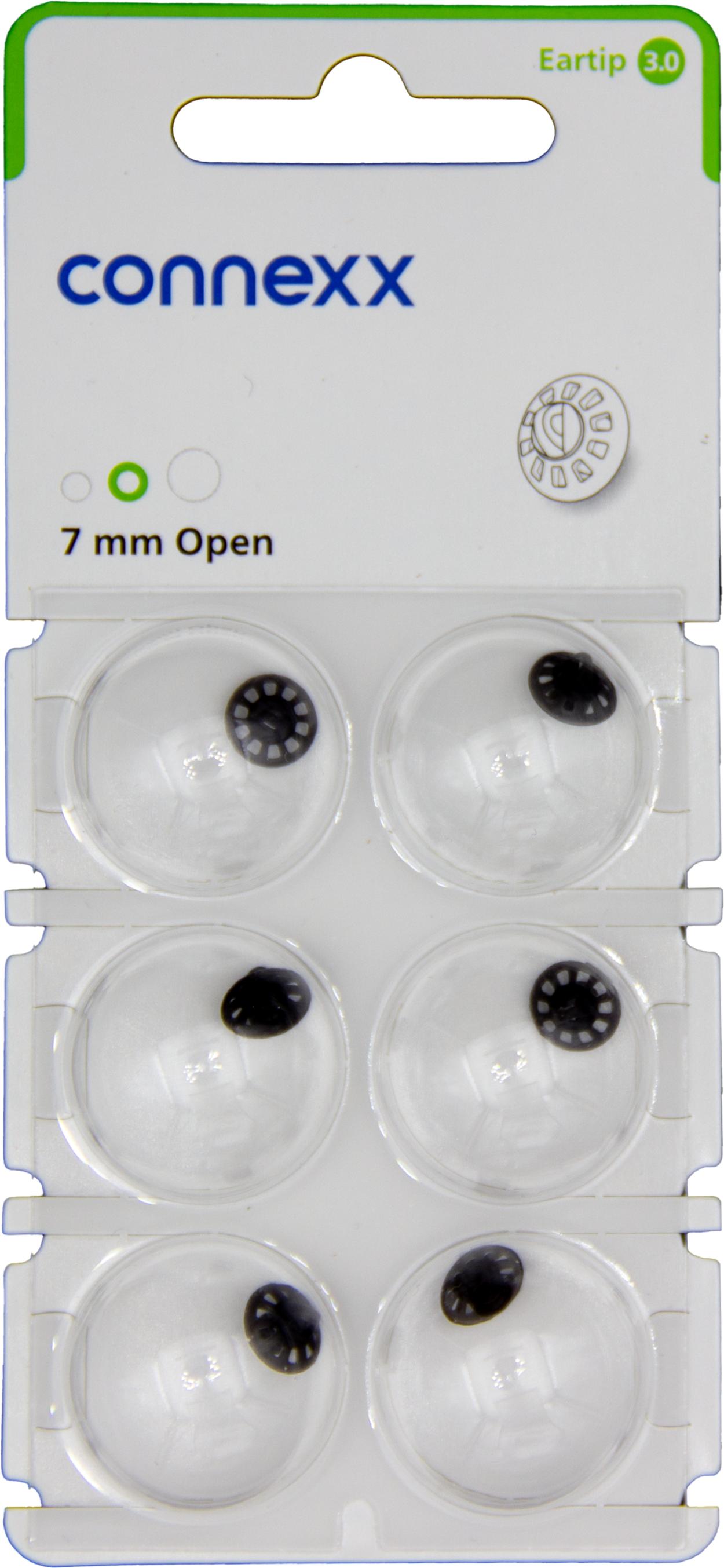 connexx Eartip 3.0 7 mm Open Domes 6er Blister Grün Hörgeräteschirmchen Silikon 10993680
