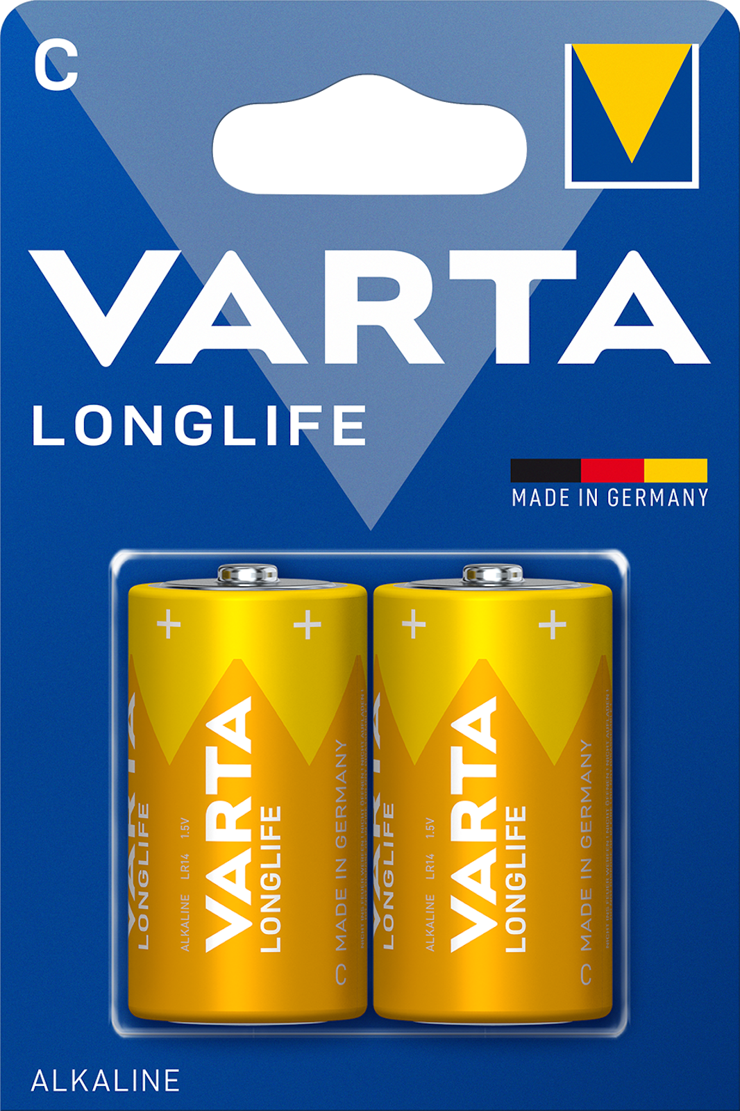 Varta Longlife C LR14 Baby 1,5 V Alkaline Batterie 2er Blister MN1400 4114