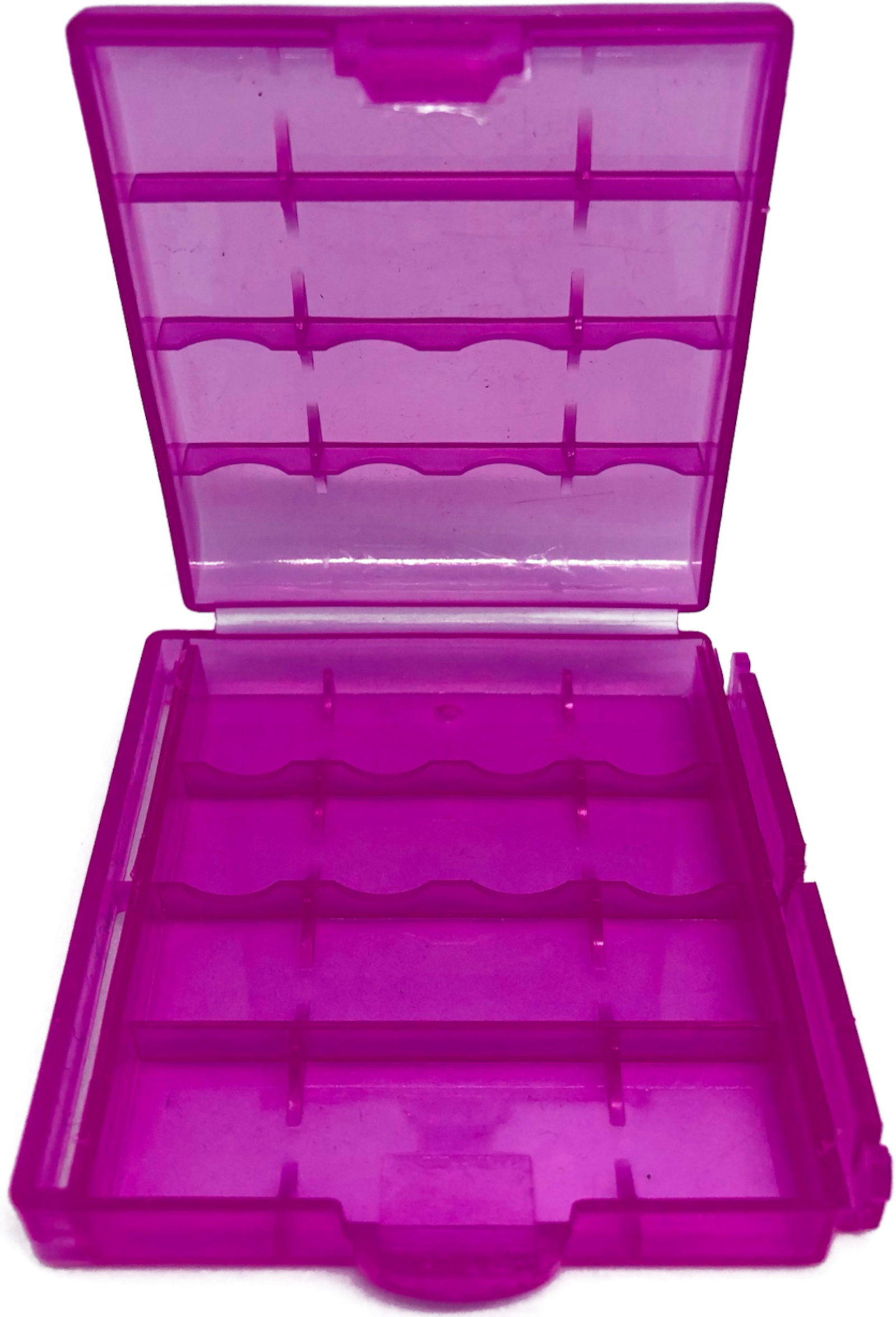 EWANTO Batteriebox rosa für 4 Stk. Mignon AA oder Micro AAA Batterien und Akkus Akkubox zur Aufbewahrung  - ohne Akkus EBB-P14013