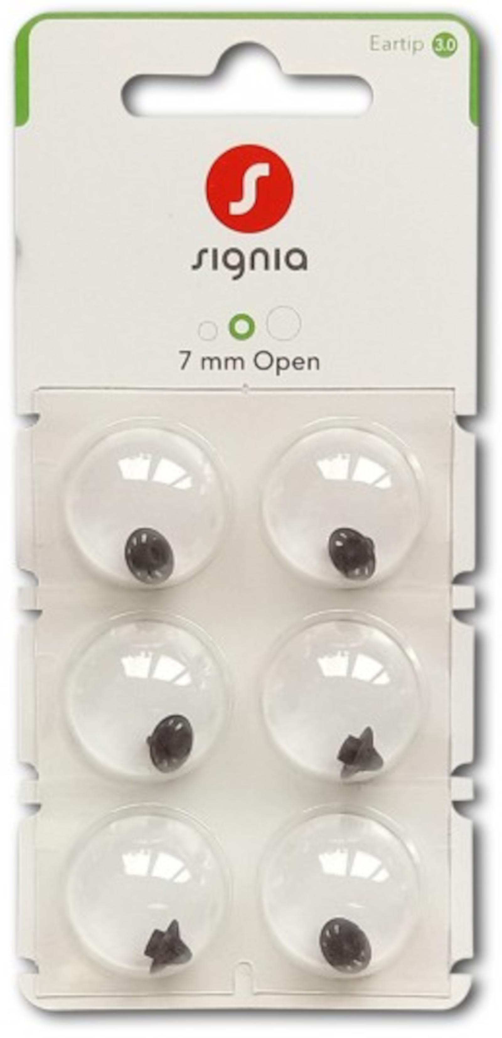 Signia Eartip 3.0 7 mm Open Domes 6er Blister Grün Hörgeräteschirmchen Silikon 10993697