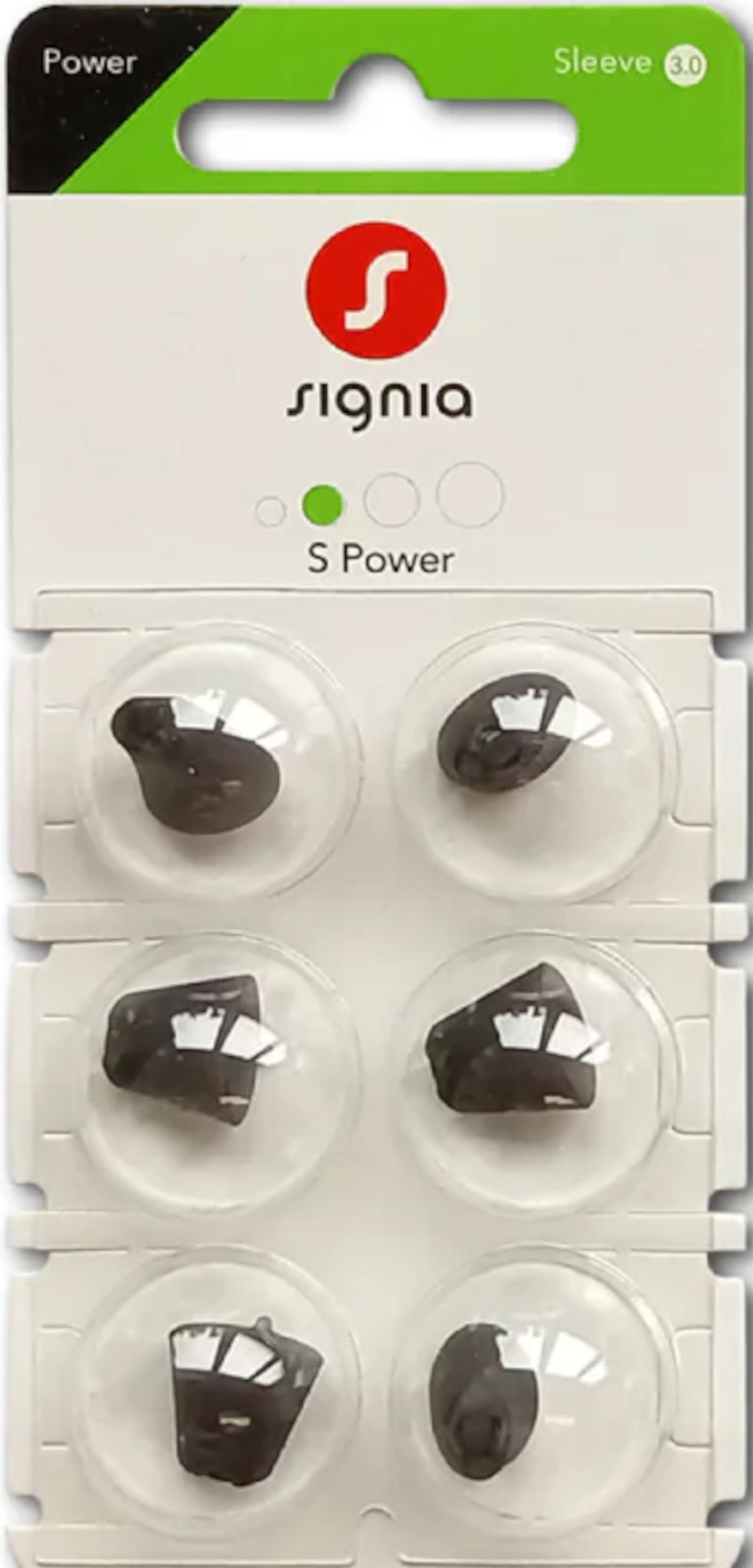 Signia Sleeve 3.0 Power S Domes 6er Blister Grün Hörgeräteschirmchen Silikon connexx 10997193