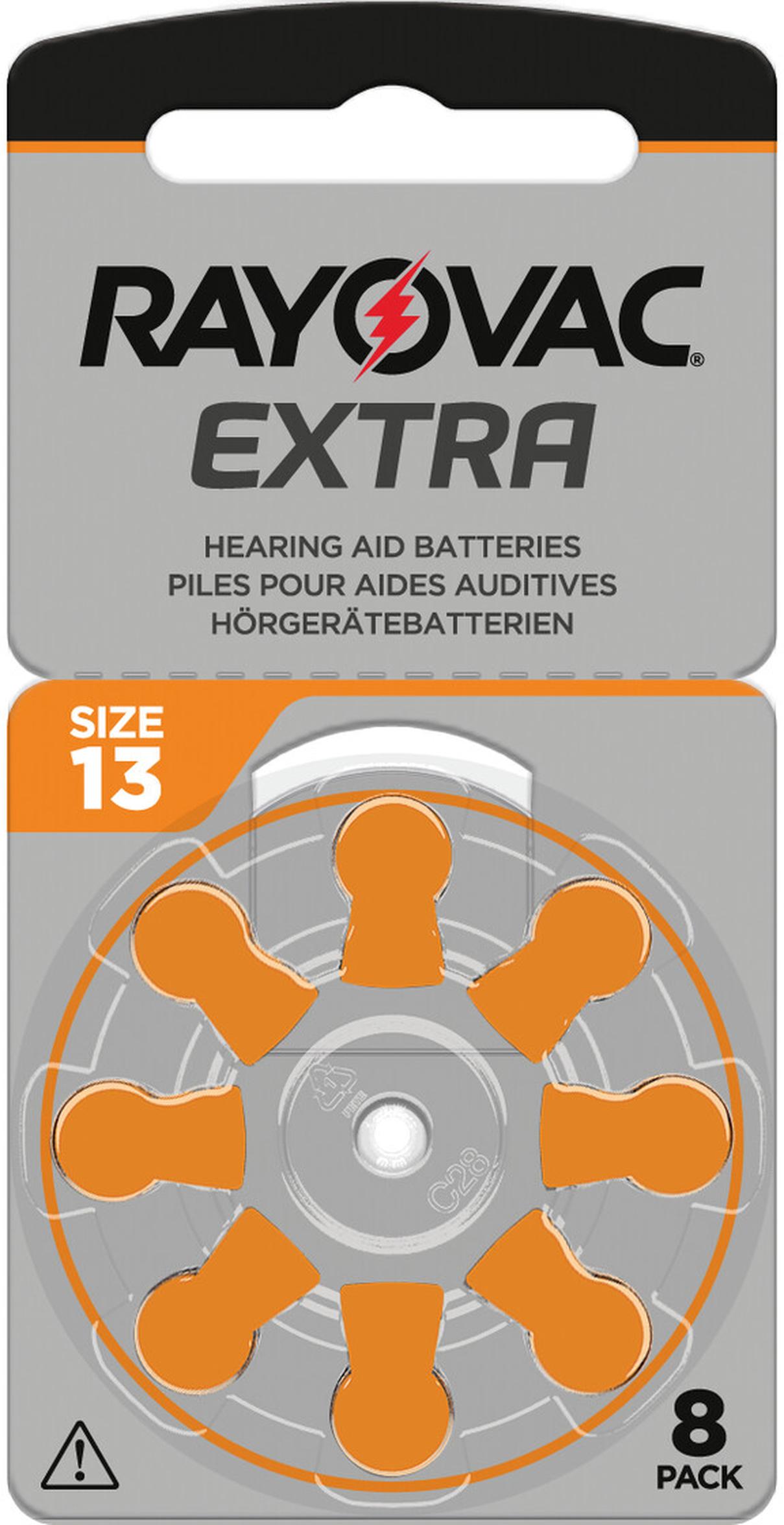 Rayovac Extra Advanced Gr. 13 Hörgerätebatterien  8er Blister PR48 Orange 24606 13AUX-8XEMF