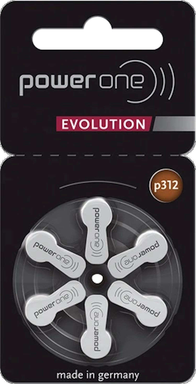Varta Power One EVOLUTION Gr. 312 Hörgerätebatterien 1,45V 6er Blister PR41 Braun p312