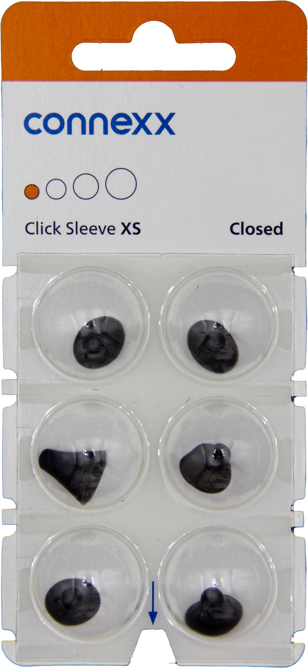 connexx Click Sleeve XS Closed Domes 6er Blister Orange Hörgeräteschirmchen Silikon 10951153