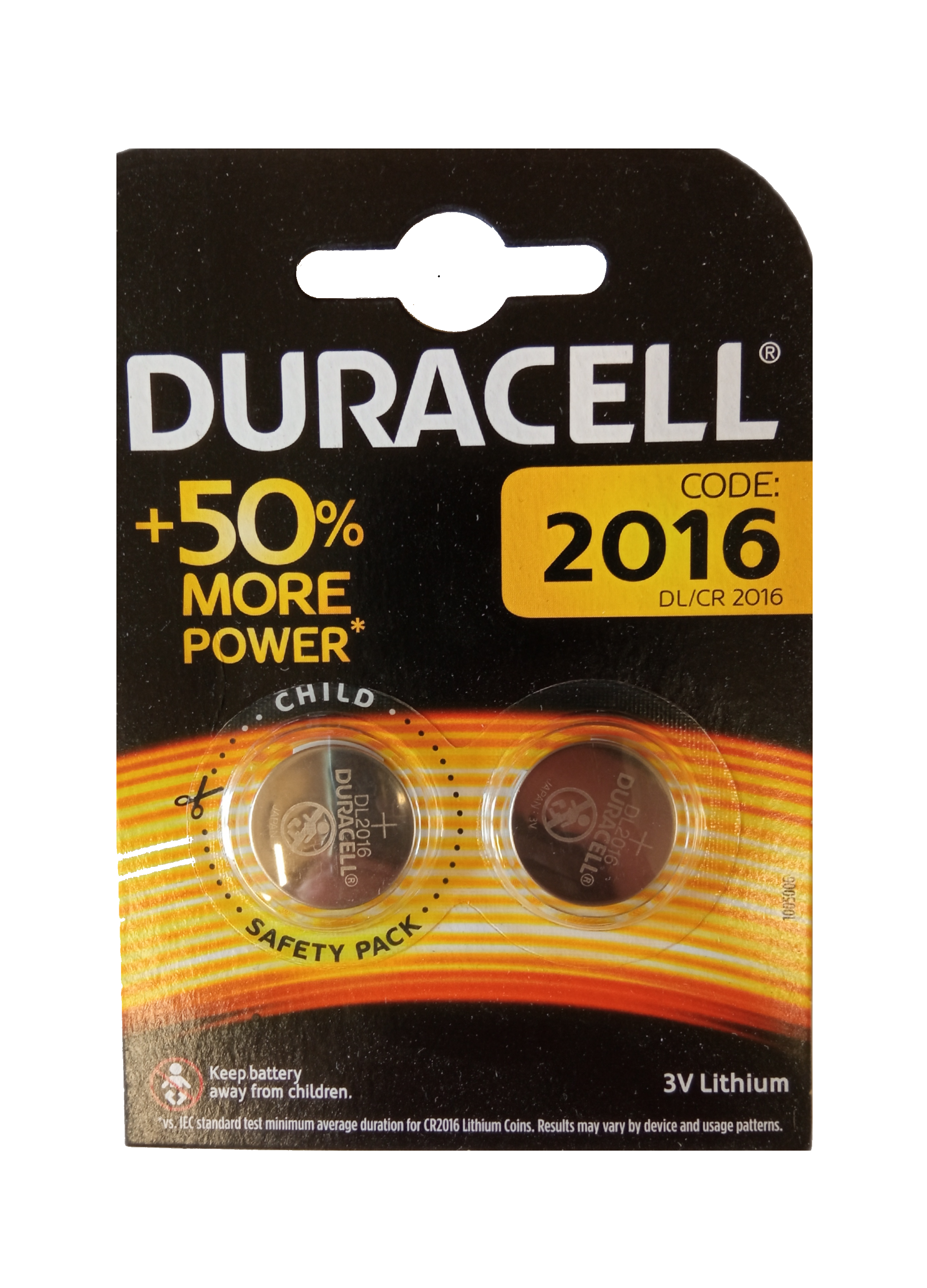 Duracell Knopfzelle Lithium CR2016 2er Blister 3V DL2016 2016