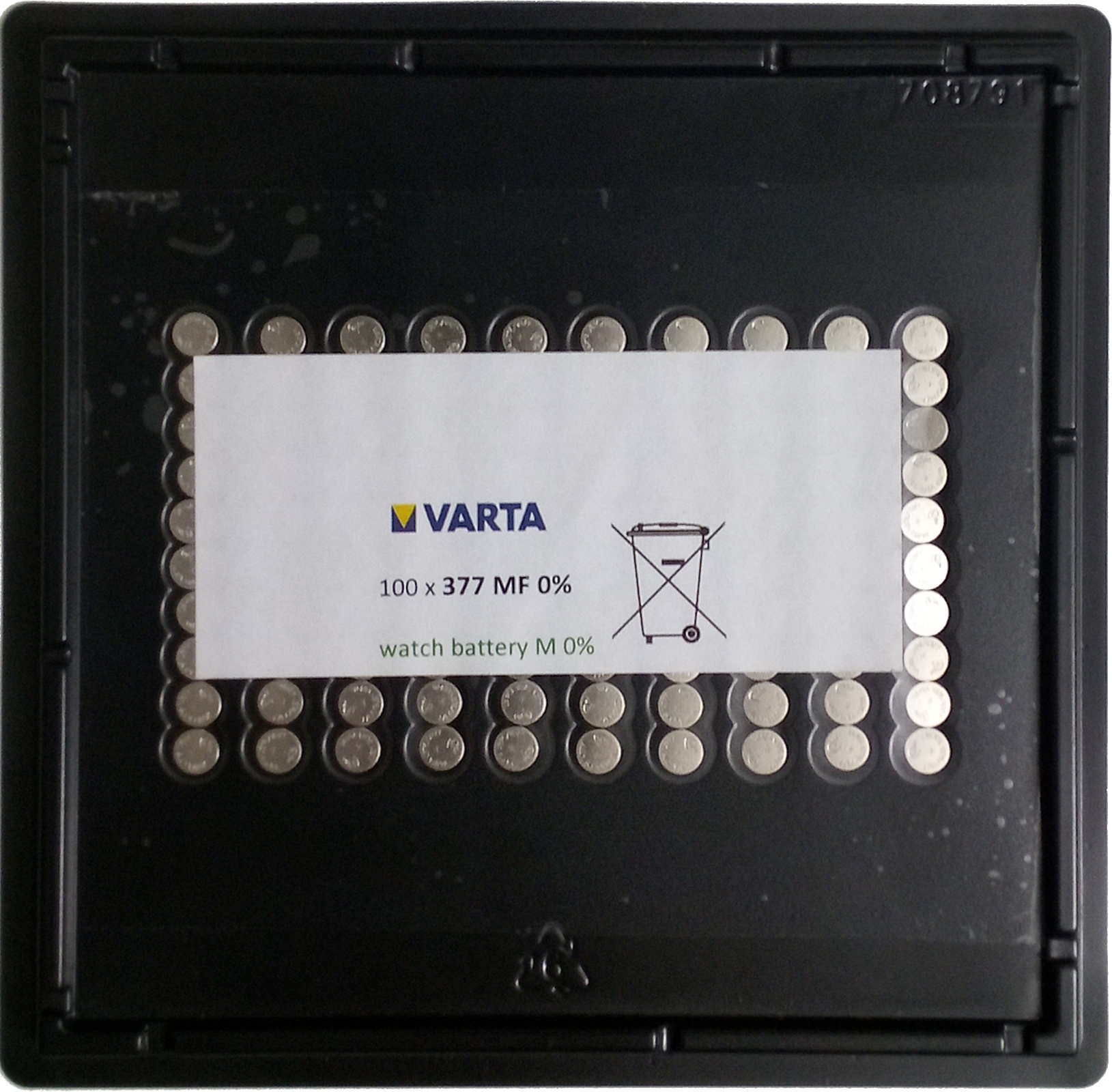 Varta 100x Watch V 377 Uhrenzelle Knopfzelle SR 626 SW V377 / V376 Silber-Oxid 24mAh 1,55 V Bulk V 377
