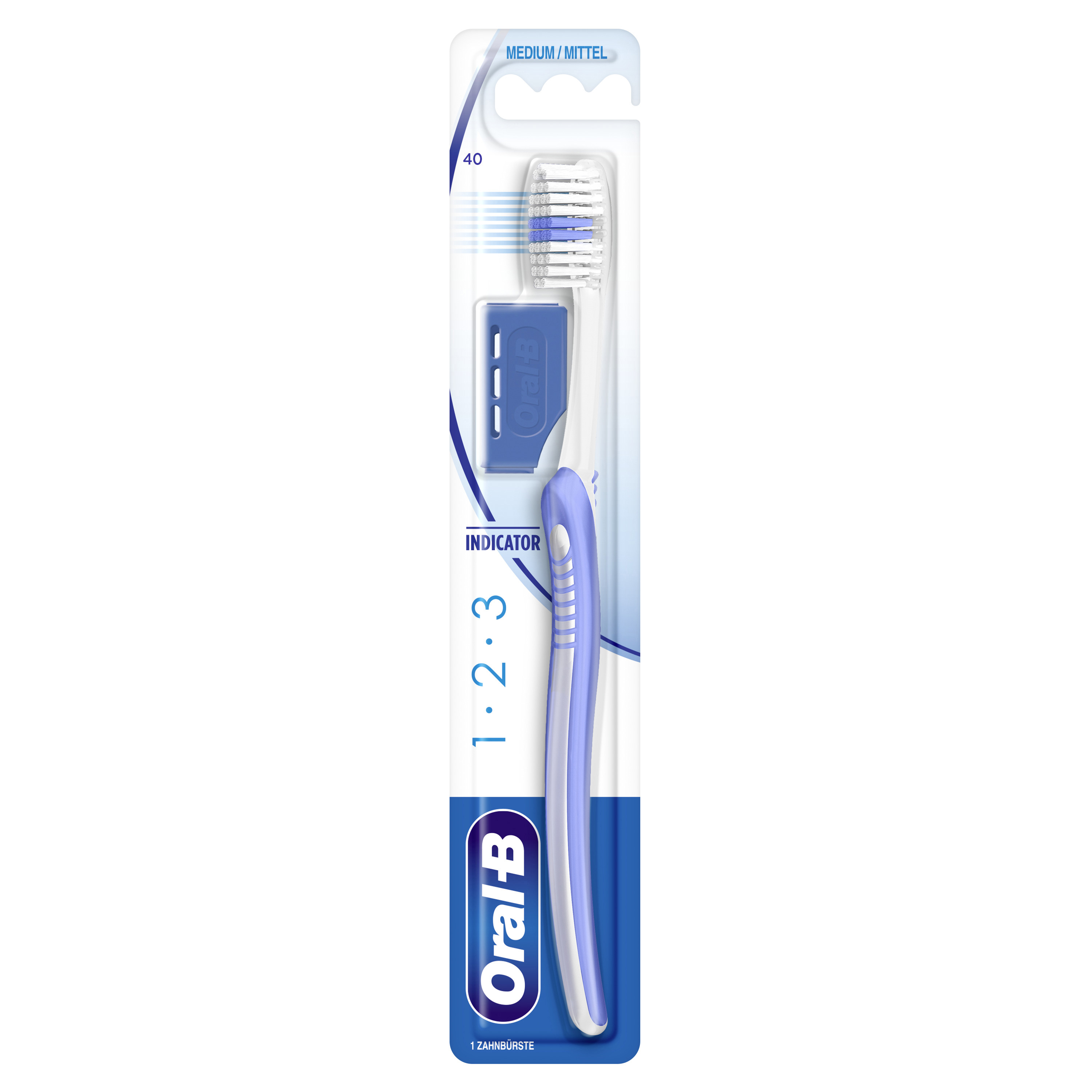 Oral-B 1 2 3 Indicator Handzahnbürste mittel mit Indikatorborsten 1 Stück 35 mittel 