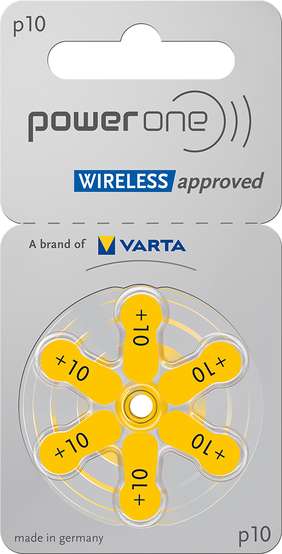 Varta Power One Gr. 10 Hörgerätebatterien 6er Blister PR70 Gelb 24610 p10