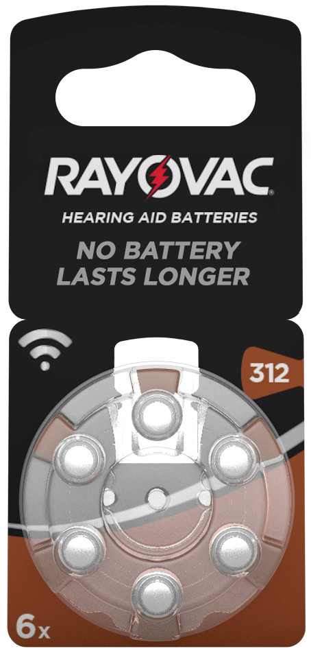 Rayovac Acoustic Special Gr. 312 Hörgerätebatterien 6er Blister PR41 Braun 1,45V 4607