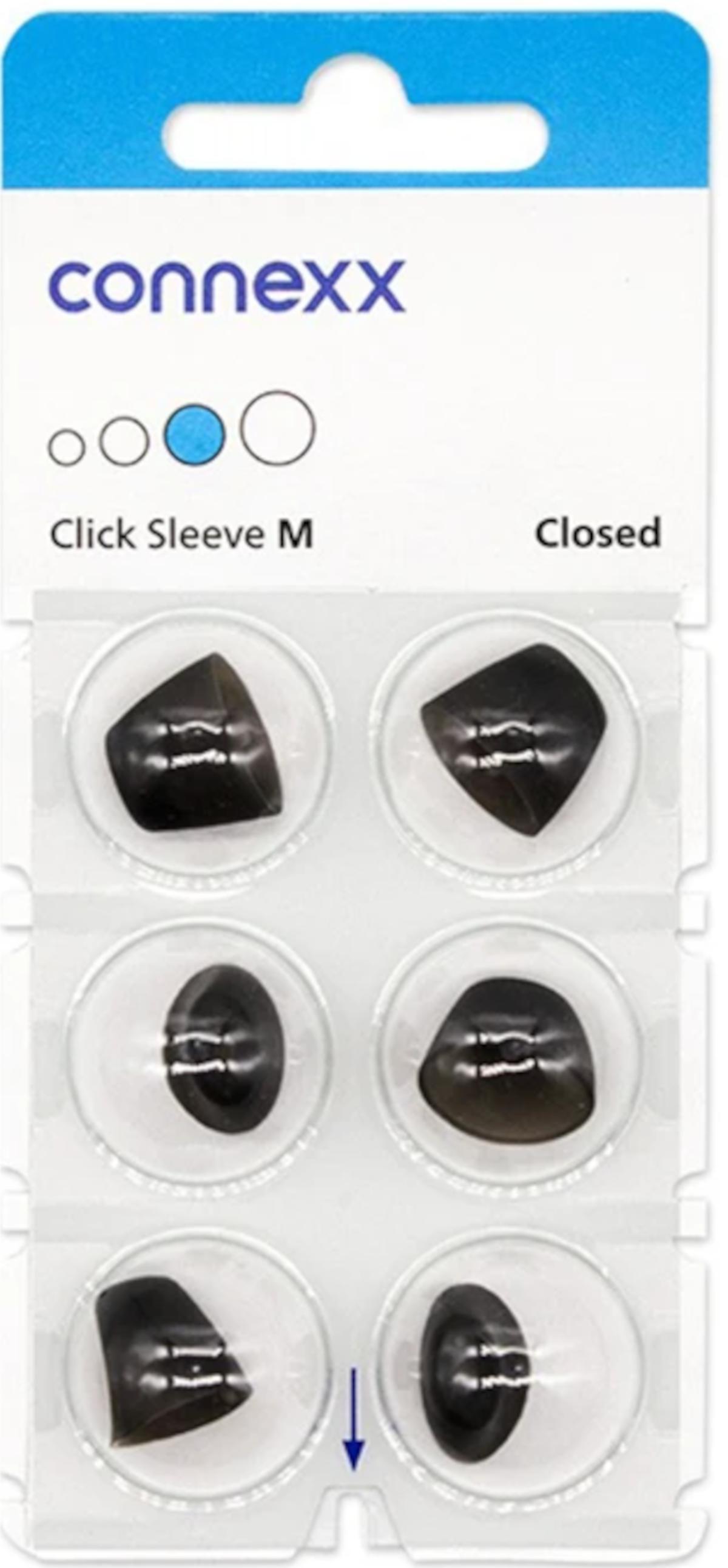 connexx Click Sleeve Closed M Domes 6er Blister Blau Hörgeräteschirmchen Silikon 10951149