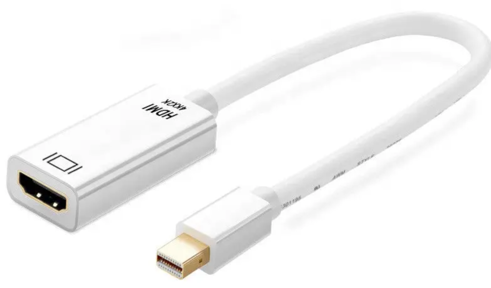 EWANTO 255 mm Mini-DisplayPort auf HDMI 2k*4k Kabel Adapter Weiß Multifunktionskabel HMK-01