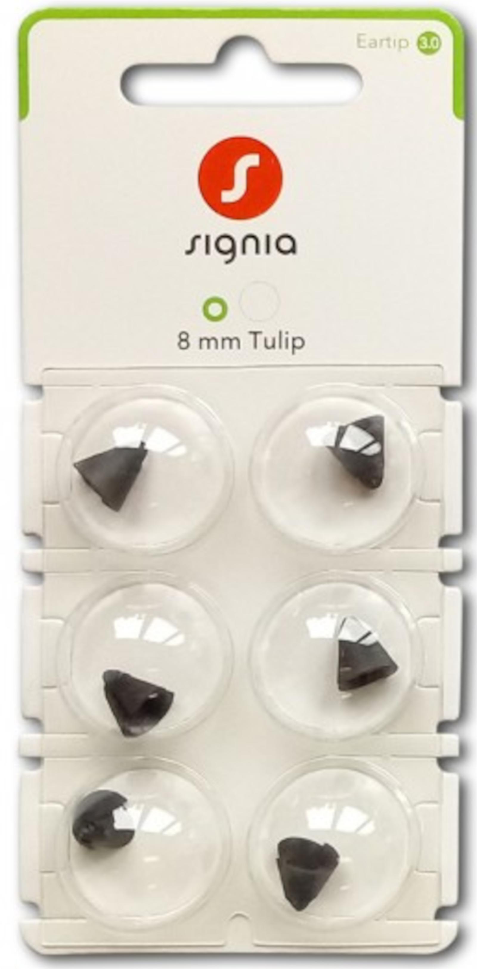Signia Eartip 3.0 8 mm Tulip Domes 6er Blister Grün Hörgeräteschirmchen Silikon connexx 10993682