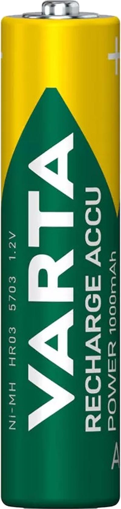 Varta 1 Zelle Varta Rechargeable Accu Ready2Use vorgeladener AAA Micro Ni-Mh Akku Bulk (1000 mAh) gem. § 12 Abs. 3 UStG 5703