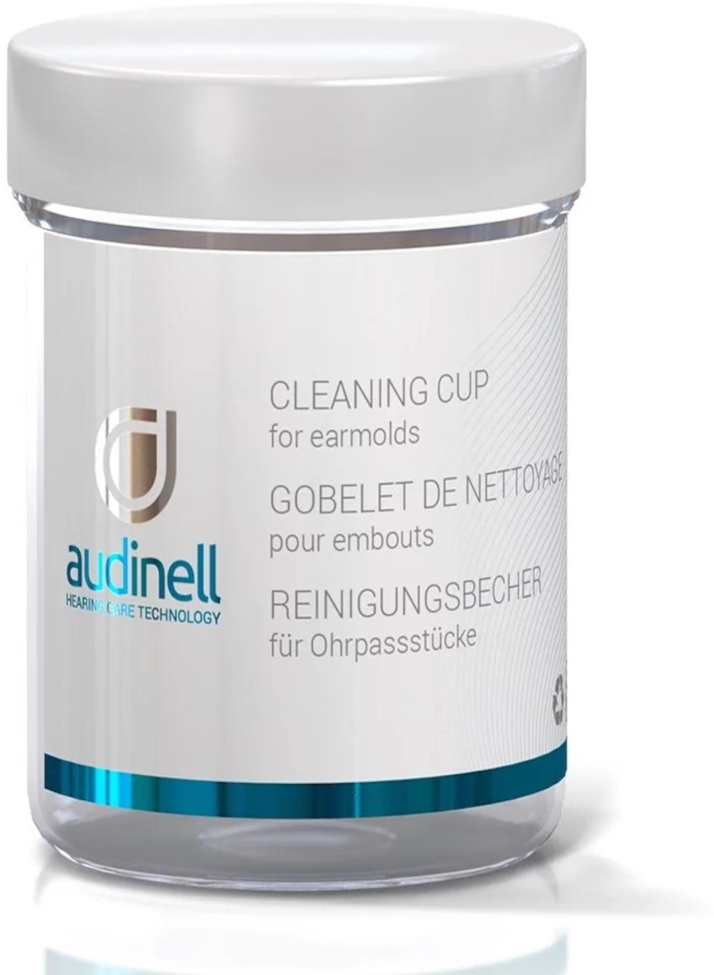 audinell Reinigungsbecher Reinigungsbecher für alle Hörgeräte zur Reinigung der Otoplastiken und Schläuche mit Wasser und Reinigungstabletten Weiß NELL1 GN-59