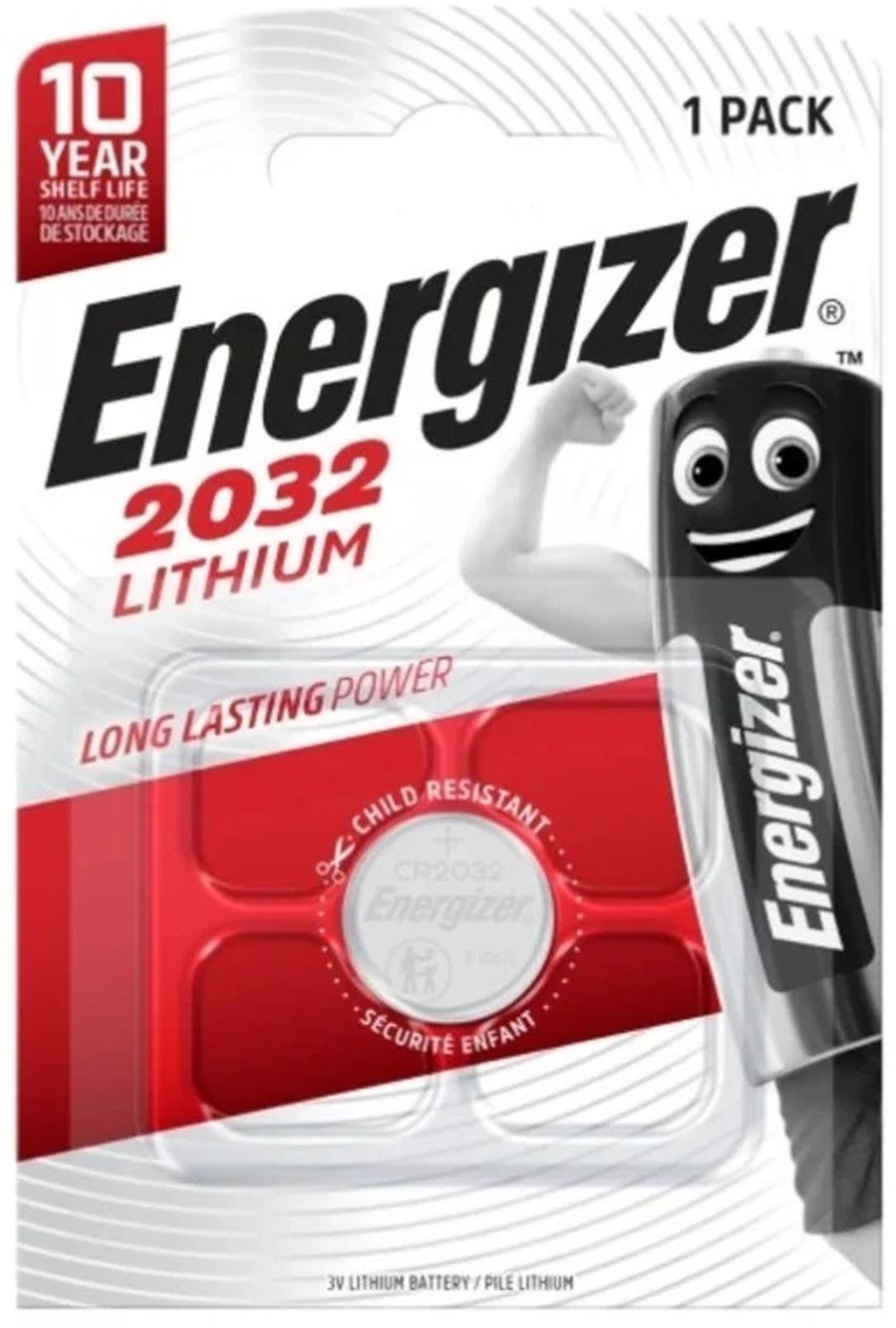 Energizer Lithium 3V Zelle 1er Blister CR2032 IEC C Knopfzelle ECR2032