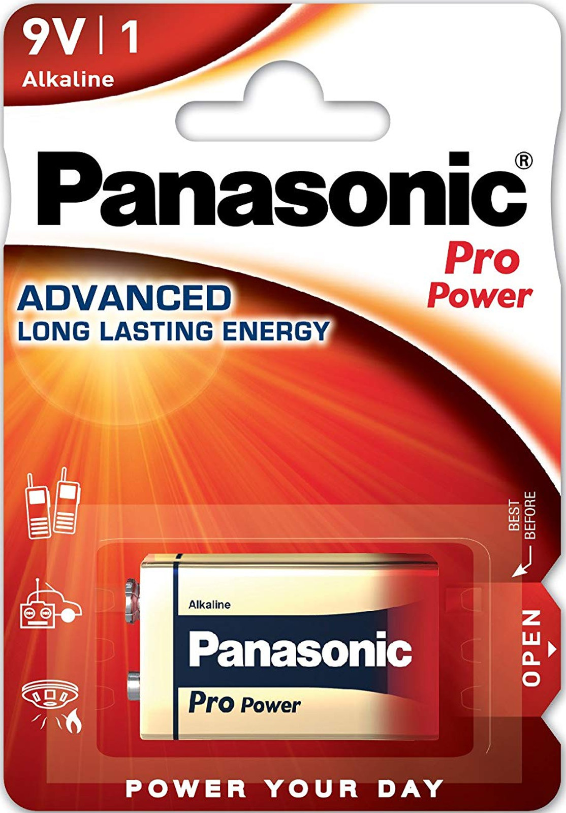 Panasonic Pro Power 9V Alkaline 1er Blister  MN1604 6LR61 6LF22XEG/1B 6LF22PPG/1BP