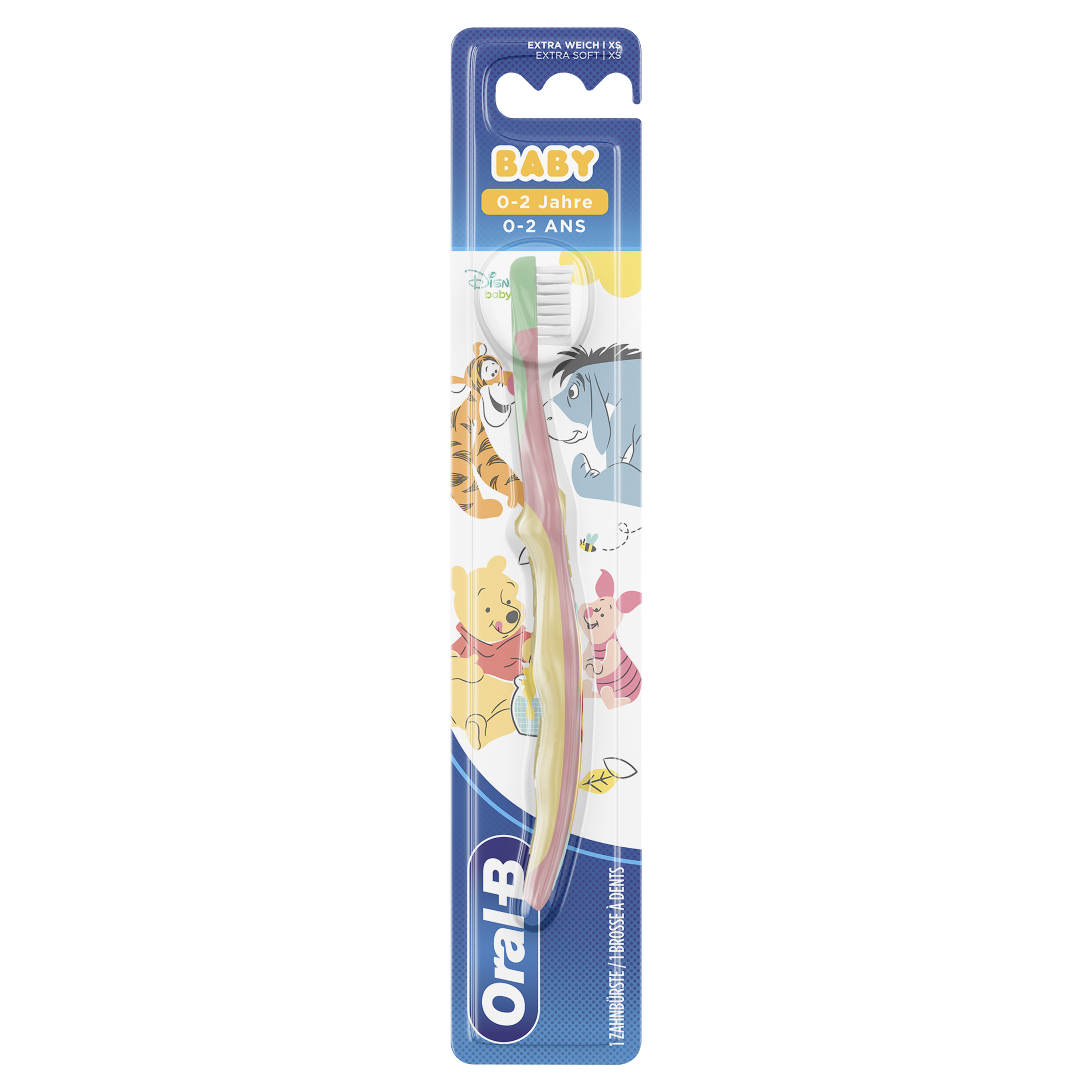 Oral-B Baby Winnie Pooh Kinderzahnbürste für Babys von 0-2 Jahren Zahnbürste mit besonders weichen Borsten extra weich XS 